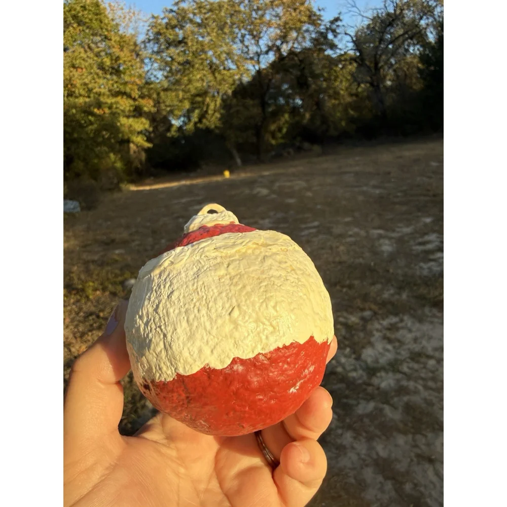 Hand Painted Paper Mache Santa Claus Head Christmas Ornament 3”